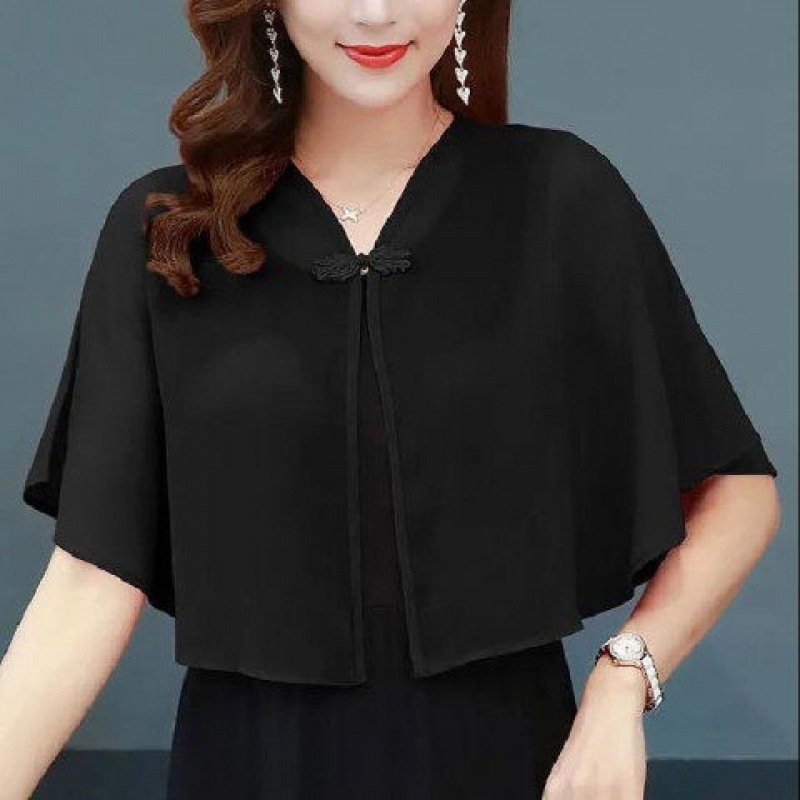 Нов европейски и американски дамски малък шал за външна търговия, пролетно-летен, нов шифонен яке, дамски къс кардиган, слънцезащитен крем, малък нос