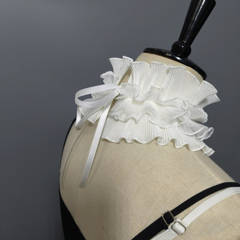 Dekoratyvinė apykaklė su daugiapakopėmis klostėmis ir skersiniais kraštais, netikra apykaklė iš „Amazon AliExpress“.