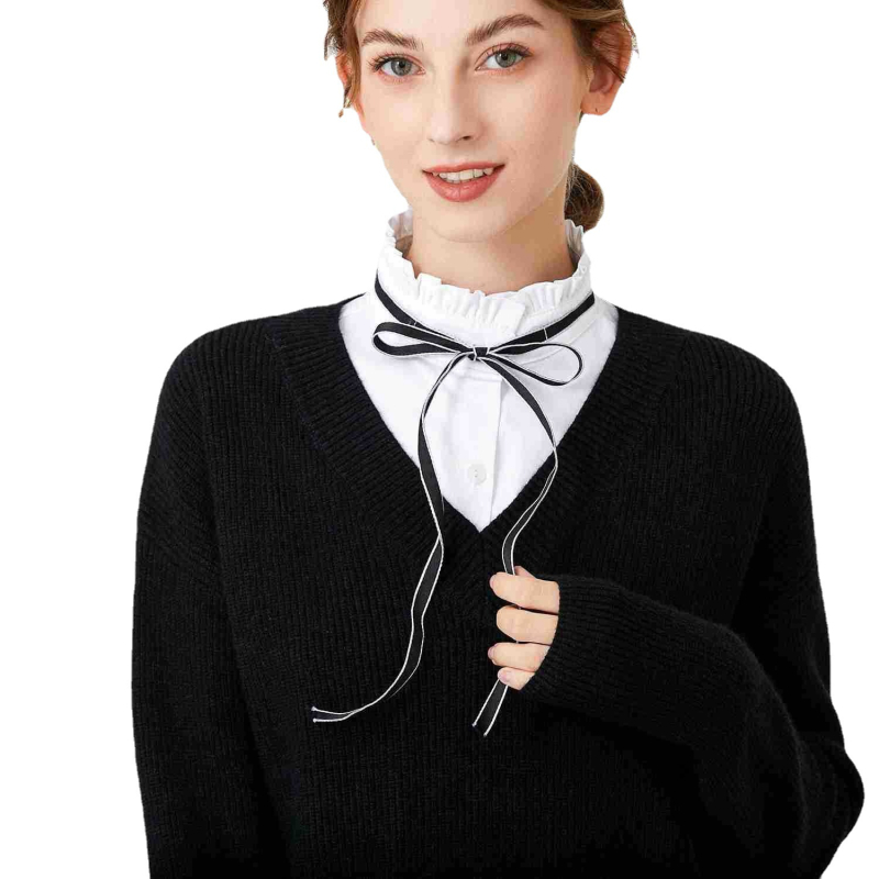 Femei toamna și iarna guler cămașă cu volane false guler dantela decorativ pulover guler coreean