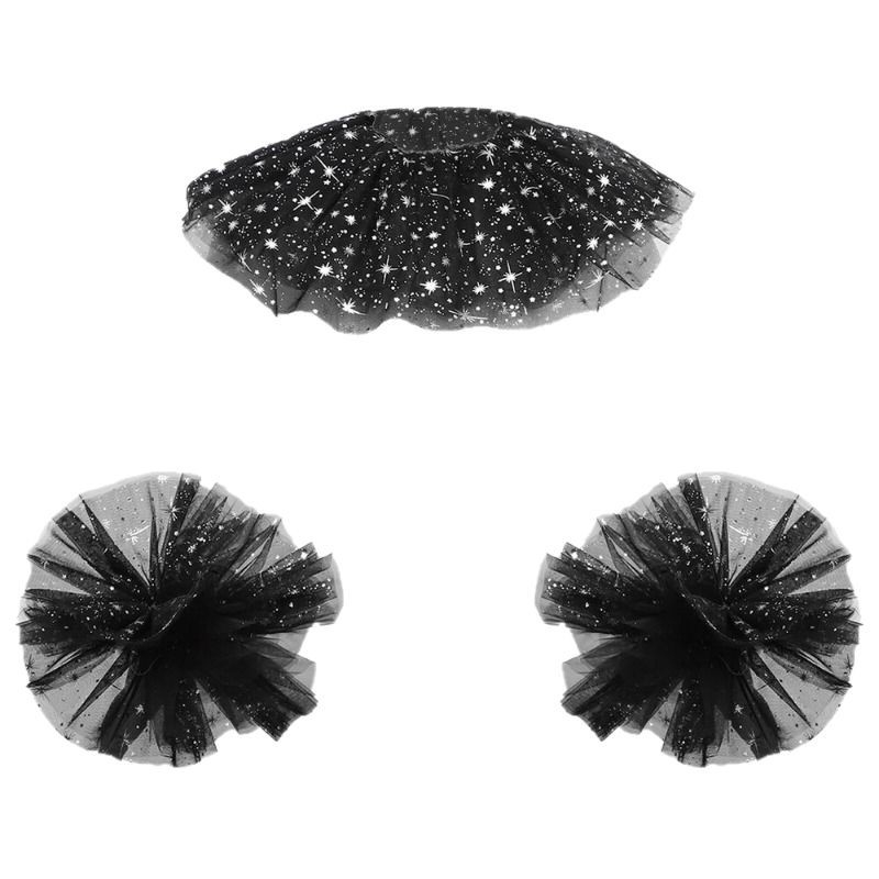 Пролетно-летен комплект от две части с тънка мрежа от звезди и фалшива яка, аксесоари за танци, декорация, ролеви анимации