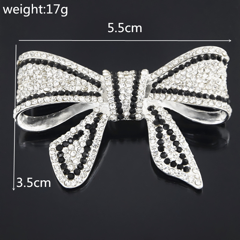 Танг Циен, брошка с диамантена панделка от черно-бяла сплав, облекло, универсална яка, копринен шал, катарама