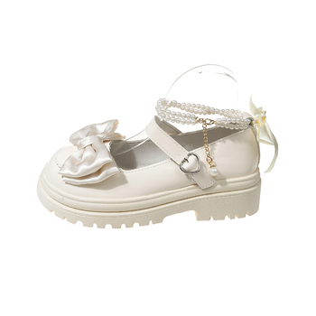 Pantofi Mary Jane din piele, stil britanic, mici, retro, 2024, cu fundă nouă, cu fustă, stil japonez, stil universitar JK, pantofi cu un singur strat