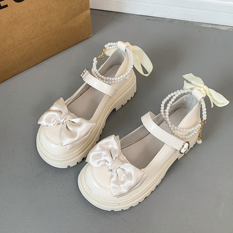 Pantofi Mary Jane din piele, stil britanic, mici, retro, 2024, cu fundă nouă, cu fustă, stil japonez, stil universitar JK, pantofi cu un singur strat