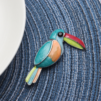 Европейски и американски преувеличени сладки цветни папагали Peco Peco брошка женски мъжки дизайн костюм трансгранични експлозии корсаж