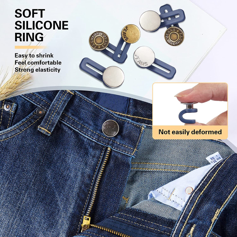 12 бр. закопчаващи се с артефакт за талия, без нокти, подвижни дънки, универсално удължаване на катарамата, катарама за дънкови панталони, подвижна катарама