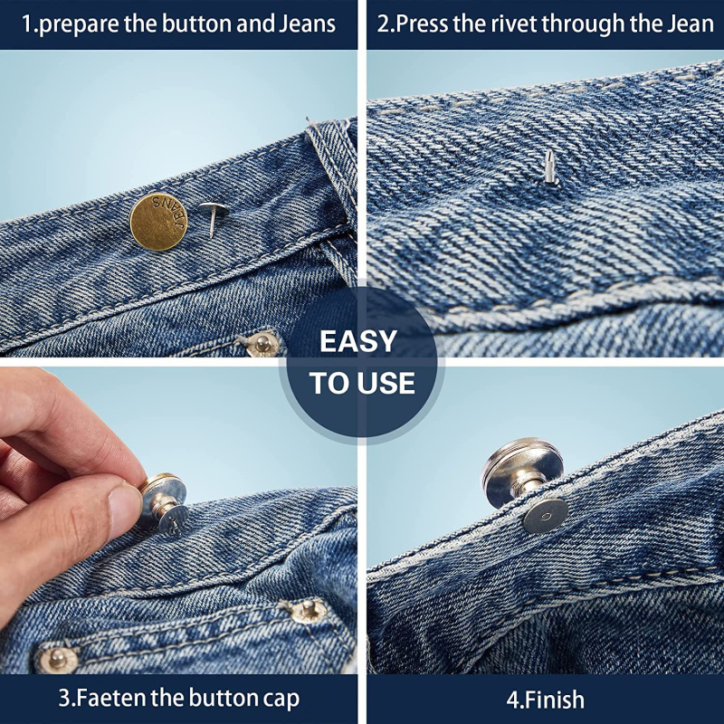 12 бр. закопчаващи се с артефакт за талия, без нокти, подвижни дънки, универсално удължаване на катарамата, катарама за дънкови панталони, подвижна катарама