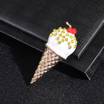 Καρφίτσα παγωτού χωνάκι κερασιού άμεσης προμήθειας από εργοστάσιο χαριτωμένο απλό εξαιρετικό ευέλικτο αξεσουάρ ρούχων σειράς φρούτων