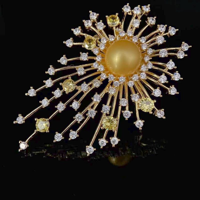 Висококачествена циркониева фойерверкова брошка ниша изящна луксозна игла 2023 нов костюм пуловер палто декорация