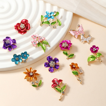 Директни продажби от фабриката, 12 броя, смесени и съчетани, произволен стил, трансгранична европейска и американска мода, прости аксесоари за дамско облекло с капещо масло и диаманти