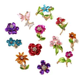 Директни продажби от фабриката, 12 броя, смесени и съчетани, произволен стил, трансгранична европейска и американска мода, прости аксесоари за дамско облекло с капещо масло и диаманти