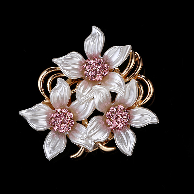 Европейски и американски темперамент прост копринен шал катарама дамска брошка от висок клас Joker шал катарама цвете брошка бижута на едро