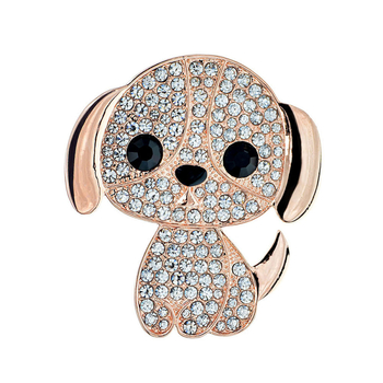 Корейски стил нова сладка брошка с анимационно куче, модна универсална диамантена животинска игла, аксесоари за корсажи на склад на едро