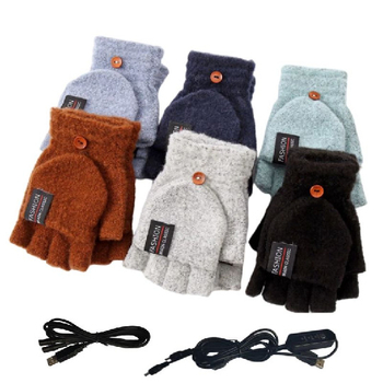 USB šildymo pirštinės „Amazon“ žiemos lauko vidaus šildomos biuro elektrinės šildymo reguliuojamos temperatūros elektrinės šildymo pirštinės