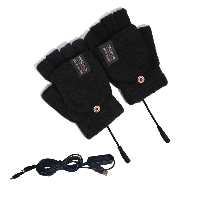 USB šildymo pirštinės „Amazon“ žiemos lauko vidaus šildomos biuro elektrinės šildymo reguliuojamos temperatūros elektrinės šildymo pirštinės