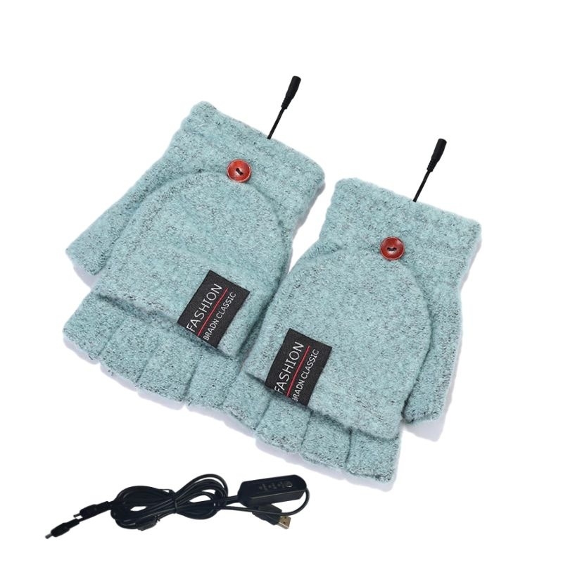 USB šildymo pirštinės „Amazon“ žiemos lauko vidaus šildomos biuro elektrinės šildymo reguliuojamos temperatūros elektrinės šildymo pirštinės