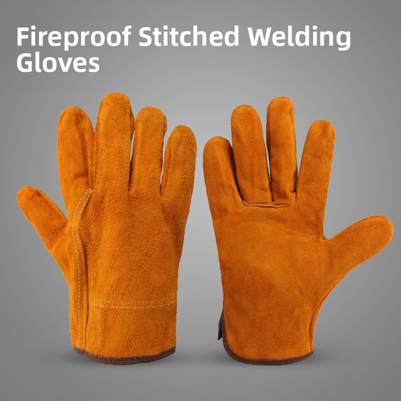 Заварчик Специални Двуслойни екранирани заваръчни ръкавици с аргонова дъга, защитни заваръчни ръкавици, издръжливи двуслойни ръкавици от телешка кожа