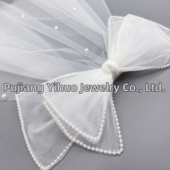 Булчински френски ретро малък воал, трансграничен, горещо продаван, супер фея, регистрация за сватбена снимка, голяма панделка, перлена шапка