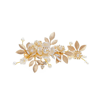 Auksinė gėlė, nuotakos plaukų segtukas, auksinis lapas, nuotakos perlų segtukas, vestuvių galvos apdangalas, nuotakos plaukų aksesuarai, galvos apdangalai, išskirtiniai skersiniai