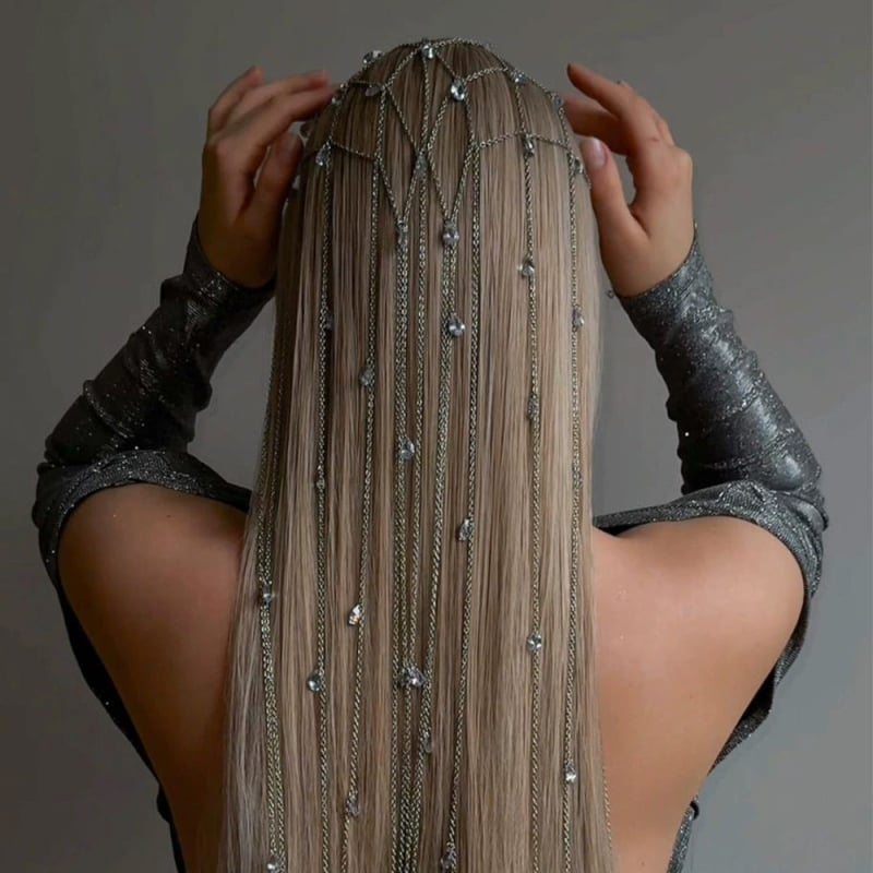 Transfrontalieră Fire Tassel Headband simplă cu temperament ridicat prințesă Headwear stras apă picătură bandă de susținător mireasă nuntă accesorii de păr
