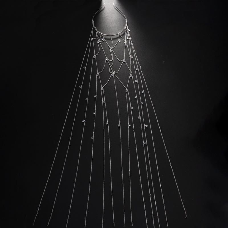 Трансгранична лента за глава с огън и пискюли, проста, с висок темперамент, принцеса, шапка с кристали, капка вода, булчински аксесоари за коса