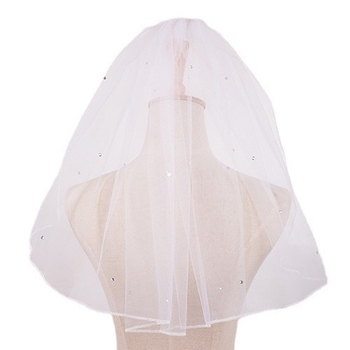 Външна търговия Нов булчински къс воал Сватбена прическа Перлен малък воал с гребен за коса Аксесоари за фотография