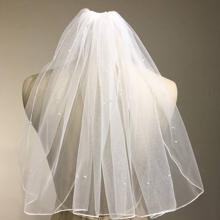 Външна търговия Нов булчински къс воал Сватбена прическа Перлен малък воал с гребен за коса Аксесоари за фотография