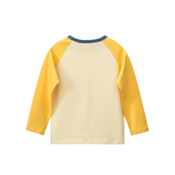 Детско облекло за трансгранично ползване, есенно ново 2025 г., тениска с дълъг ръкав с динозавър в корейски стил за момчета, на едро, бебешки дрехи Douyin в същия стил