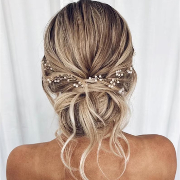 Europa și Statele Unite transfrontaliere specială pentru mireasă nuntă lucrată manual cu perle lanț moale benzi de păr coafură producători en-gros