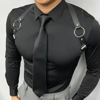 Vyriški odiniai dirželiai iš Europos, Amerikos, Japonijos ir Pietų Korėjos, madingi petnešos, skirti scenos pasirodymų rekvizitams.