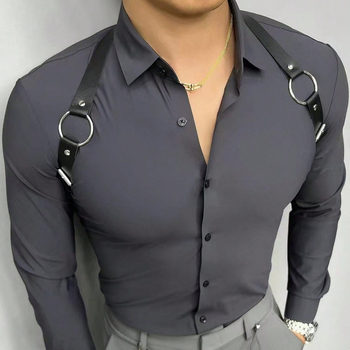 Vyriški odiniai dirželiai iš Europos, Amerikos, Japonijos ir Pietų Korėjos, madingi petnešos, skirti scenos pasirodymų rekvizitams.