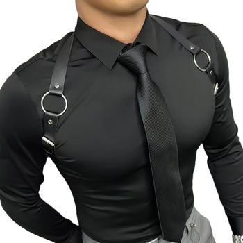 Vyriški odiniai dirželiai iš Europos, Amerikos, Japonijos ir Pietų Korėjos, madingi petnešos, skirti scenos pasirodymų rekvizitams.