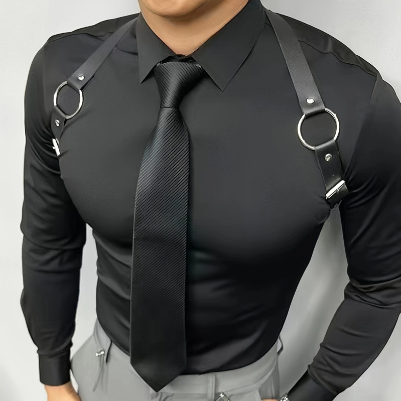 Vyriški odiniai dirželiai iš Europos, Amerikos, Japonijos ir Pietų Korėjos, madingi petnešos, skirti scenos pasirodymų rekvizitams.