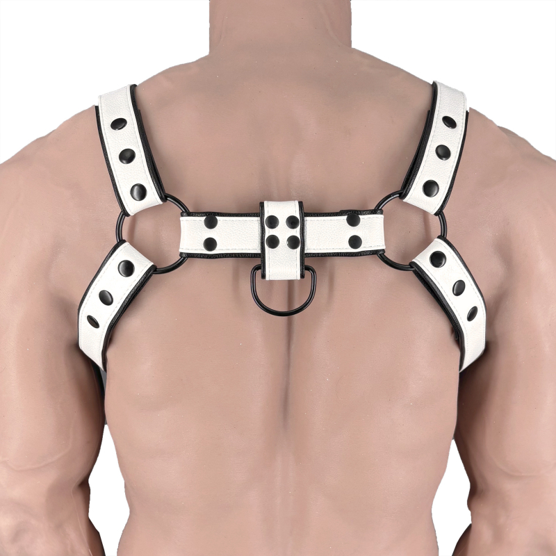 Gamintojo paruoštas didmeninis prekių asortimentas „Macho Bondage Warrior Sexy S“ odinis su dvigubais pakabinimo žiedais, dvigubais petnešėlėmis, dirželiai eksportui.