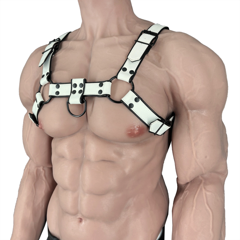 Gamintojo paruoštas didmeninis prekių asortimentas „Macho Bondage Warrior Sexy S“ odinis su dvigubais pakabinimo žiedais, dvigubais petnešėlėmis, dirželiai eksportui.