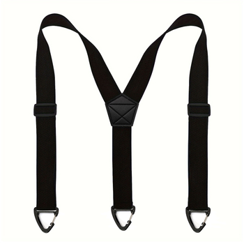 3,8 cm ilgio reguliuojamo ilgio vyriškos darbo petnešos su kryžminėmis kraštinėmis, greito atleidimo kabliukais, 3 segtukais ir paslėptais dirželiais „kukurūzų“ rašto.