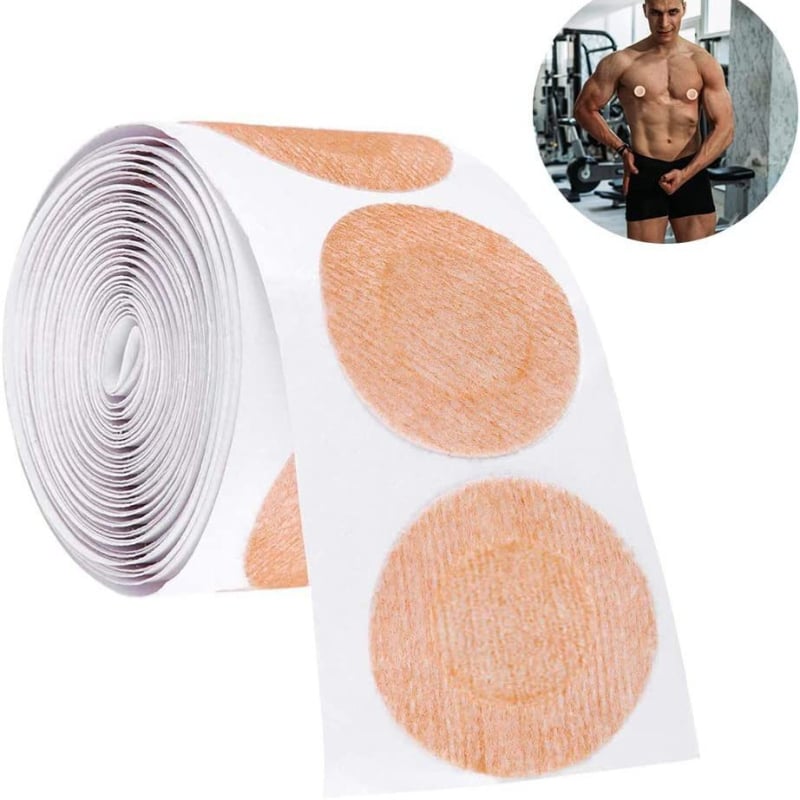 Rolă de plasturi pentru sâni pentru bărbați, set de 50/100 perechi, culoarea pielii, autoadezive, anti-umflare, invizibile, potrivite pentru sport