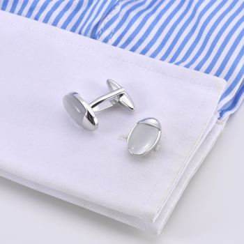 Ανδρικό γαλλικό πουκάμισο, λευκό νεφρίτη, γαλλικά μανικετόκουμπα, διασυνοριακά, υψηλής ποιότητας, χειροποίητα, γυαλισμένα οβάλ νύχια με καθρέφτη