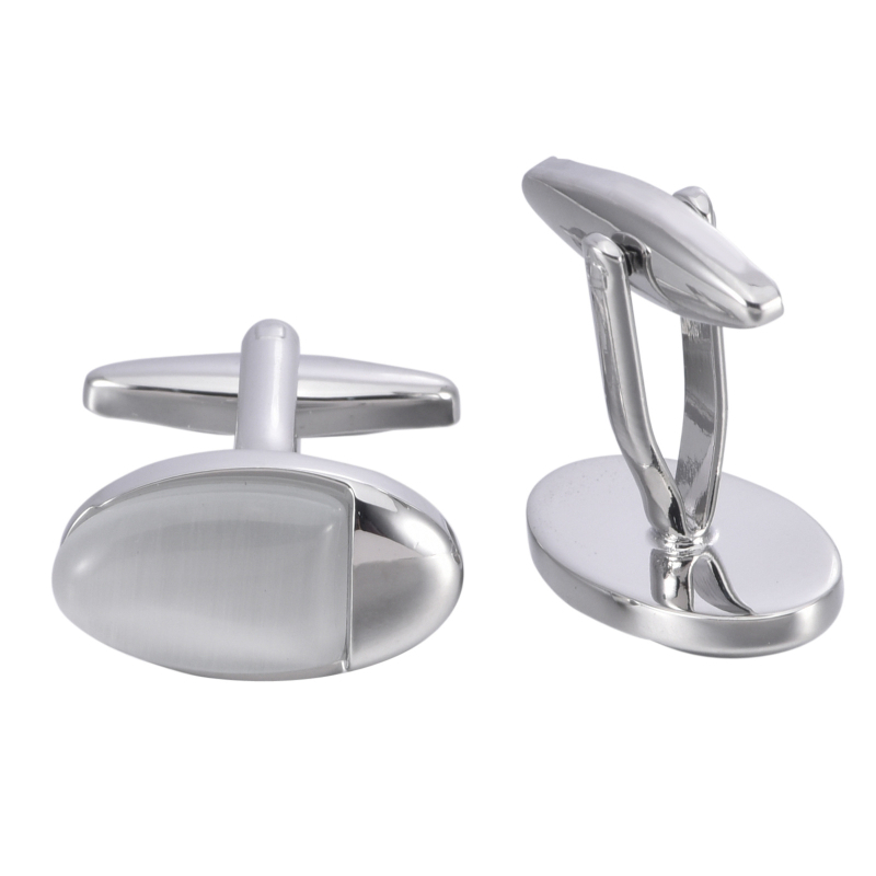 Cămașă franceză bărbătească, butoni francezi cu model jad alb și opal, cu bordură transfrontalieră, lustruiți oglindă, de înaltă calitate, lucrați manual, cu cuie ovale