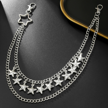 Αξεσουάρ για Ευρωπαϊκά και Αμερικανικά Διασυνοριακά Αξεσουάρ Halloween Πεντάκτινο Αστέρι Μοντέρνα Αλυσίδα Παντελονιού Διακόσμηση Χιπ-Χοπ Ευέλικτη Αλυσίδα Παντελονιού για Γυναικεία Λεπτή Μέση