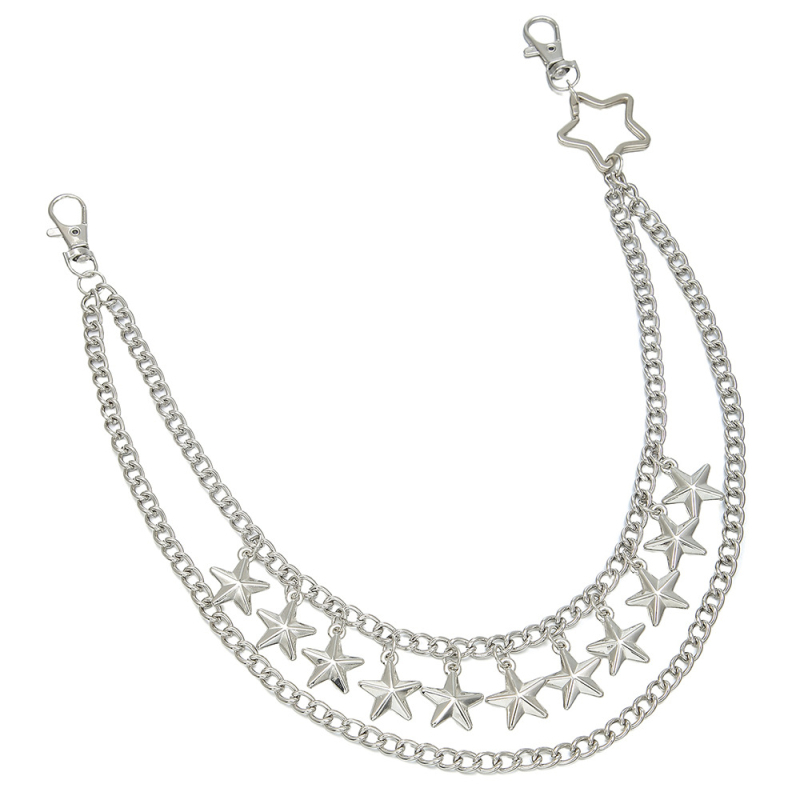 Europski i američki prekogranični dodaci za Noć vještica s petokrakom zvijezdom, trendi ukras za hlače s lancem, hip-hop, svestrani lanac za hlače za žene s tankim strukom