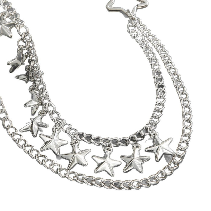 Europski i američki prekogranični dodaci za Noć vještica s petokrakom zvijezdom, trendi ukras za hlače s lancem, hip-hop, svestrani lanac za hlače za žene s tankim strukom