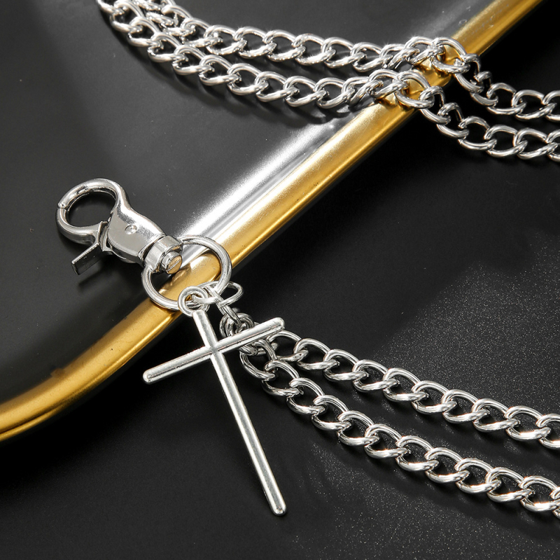 Europos ir Amerikos tarpvalstybiniai papuošalai, didmeninė prekyba, personalizuotas kūrybingas žiedinis raktų pakabukas, dvigubo sluoksnio metalinė grandinėlė, kelnių grandinėlė, universali vyrams ir moterims