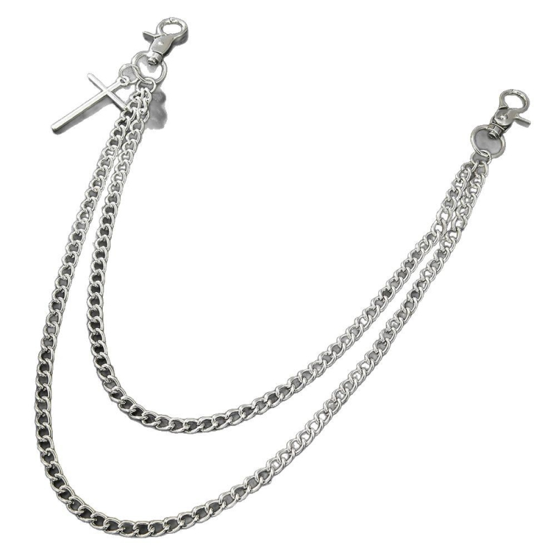 Europos ir Amerikos tarpvalstybiniai papuošalai, didmeninė prekyba, personalizuotas kūrybingas žiedinis raktų pakabukas, dvigubo sluoksnio metalinė grandinėlė, kelnių grandinėlė, universali vyrams ir moterims