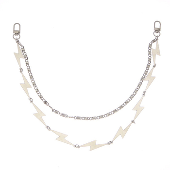 Ευρωπαϊκά και αμερικανικά διασυνοριακά κοσμήματα νέα μόδας, πανομοιότυπη ανδρική και γυναικεία αλυσίδα μέσης, πανκ μεταλλική αλυσίδα μενταγιόν σε σχήμα αστραπής, χονδρική