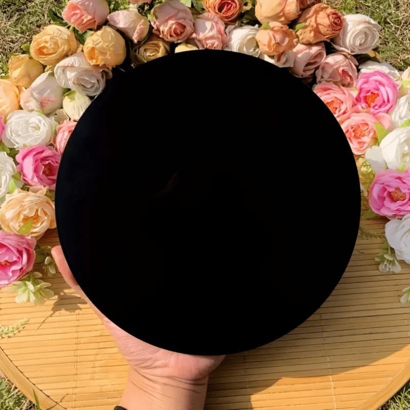 Obsidiano disko akmens paprastas veidrodinis ornamentas namų, svetainės, biuro stalo dekoravimui, plokščia plokštė, krištolo didmeninė prekyba