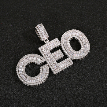 Κολιέ μεσαίου μεγέθους με συνδυασμό γραμμάτων και αριθμών σε στυλ χιπ χοπ και μικροστρώσεις ζιργκόν, Unisex κολιέ διασημοτήτων του Διαδικτύου