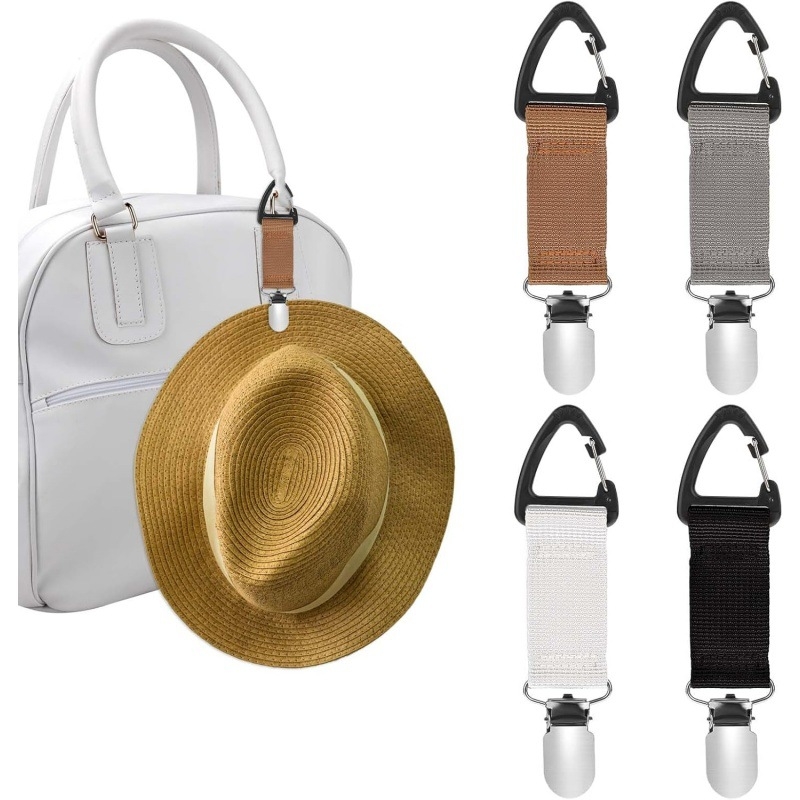 Clemă cu cataramă cu panglică transfrontalieră, clemă puternică pentru pălărie, depozitare hands-free, agățat, cataramă, clemă pentru pălărie