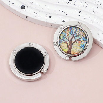 Metalinis rankdarbių krepšio kabliukas sandėlyje, krepšio kabliukas, spyna su dažais ir cirkoniais, mažas dovanų krepšio kabliukas