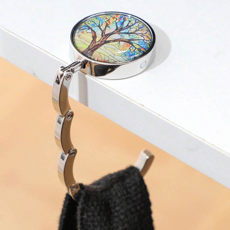 Metalinis rankdarbių krepšio kabliukas sandėlyje, krepšio kabliukas, spyna su dažais ir cirkoniais, mažas dovanų krepšio kabliukas