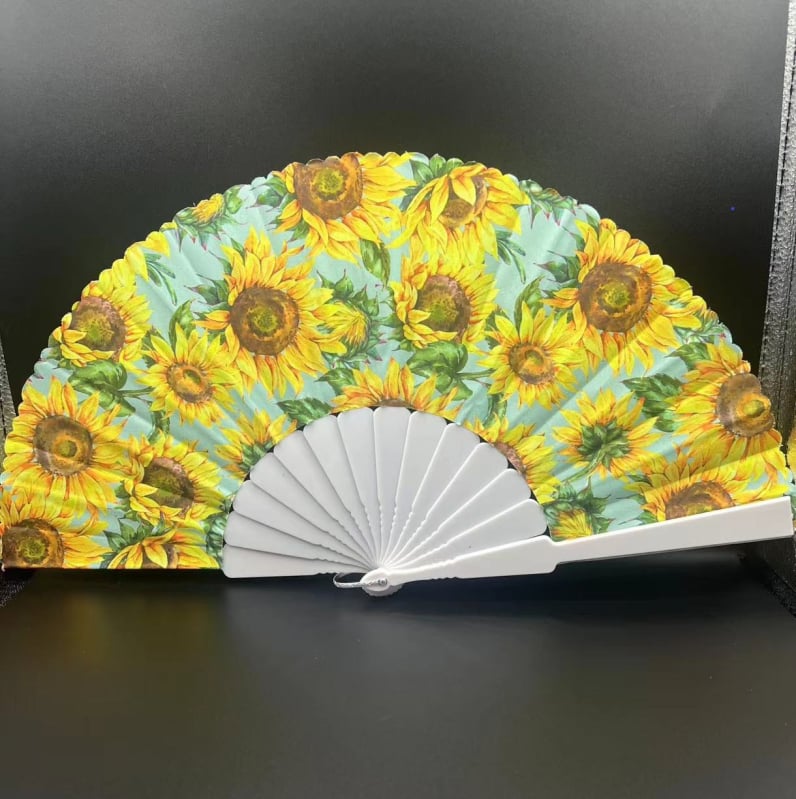 Comerț exterior fierbinte keel Xiangyang artă florală evantai din plastic evantai de dans din os recuzită de tragere cadou artizanal evantai din pânză evantai